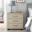 Pemberly Row 32 in. 3-Drawer Bedroom Nightstand with Elevated Metal Legs-Beige
