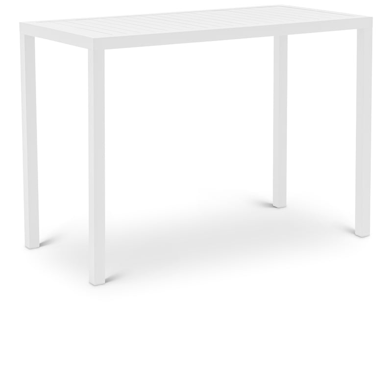 Pemberly Row Contemporary Aluminium Outdoor Patio Rectangle Bar Table