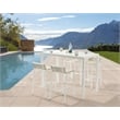 Pemberly Row Contemporary Aluminium Outdoor Patio Rectangle Bar Table