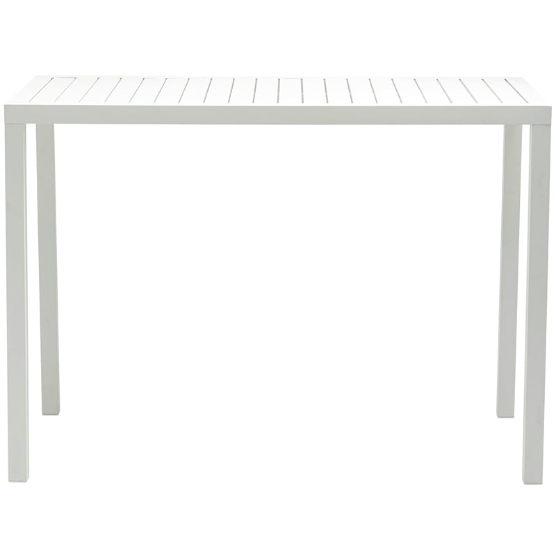 Pemberly Row Contemporary Aluminium Outdoor Patio Rectangle Bar Table