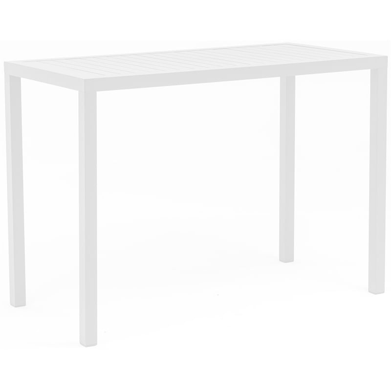 Pemberly Row Contemporary Aluminium Outdoor Patio Rectangle Bar Table