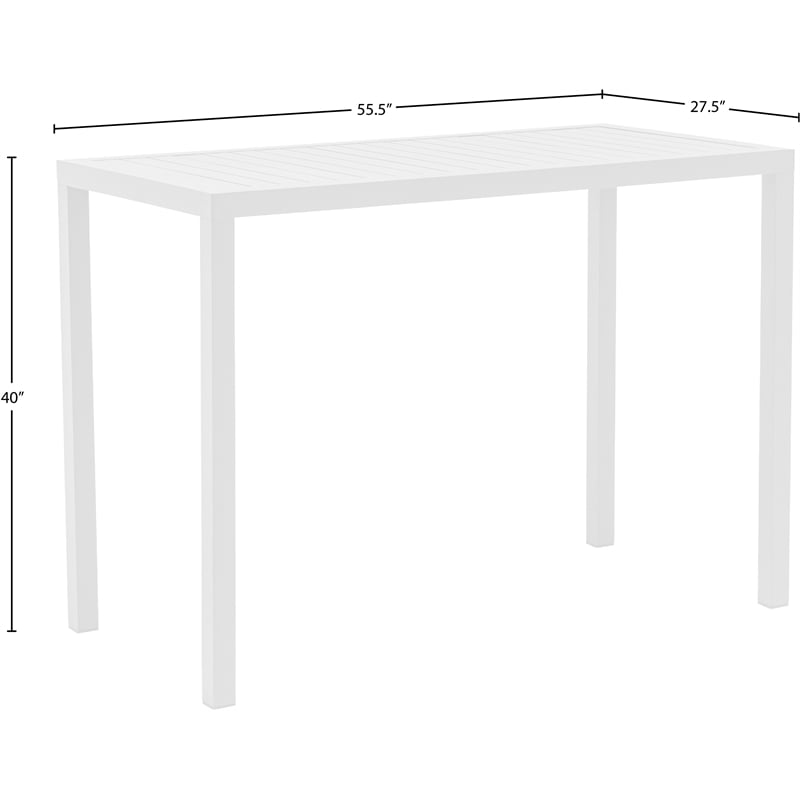 Pemberly Row Contemporary Aluminium Outdoor Patio Rectangle Bar Table