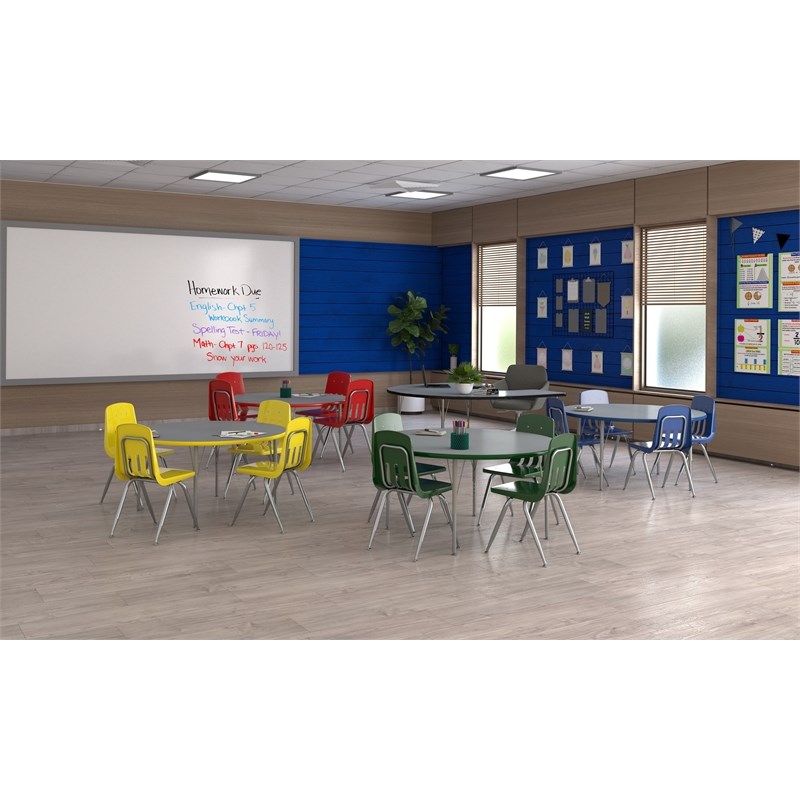 Pemberley Row Wood Black/White Activity Table Round Adjustable 36