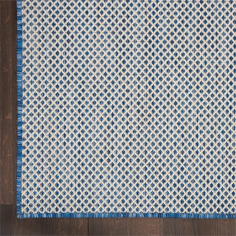 Pemberly Row 6' x Square Ivory Blue Fabric Modern Area Rug (6' Square)