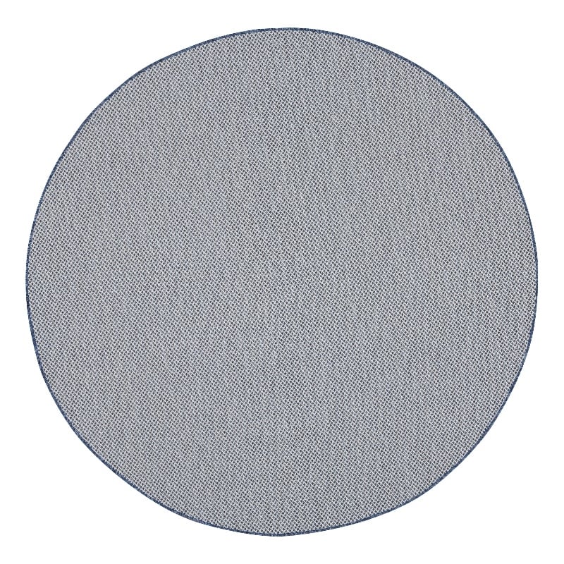 Pemberly Row 8' x Round Ivory Blue Fabric Modern Area Rug (8' Round)