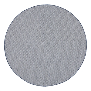 Pemberly Row 8' x Round Ivory Blue Fabric Modern Area Rug (8' Round)