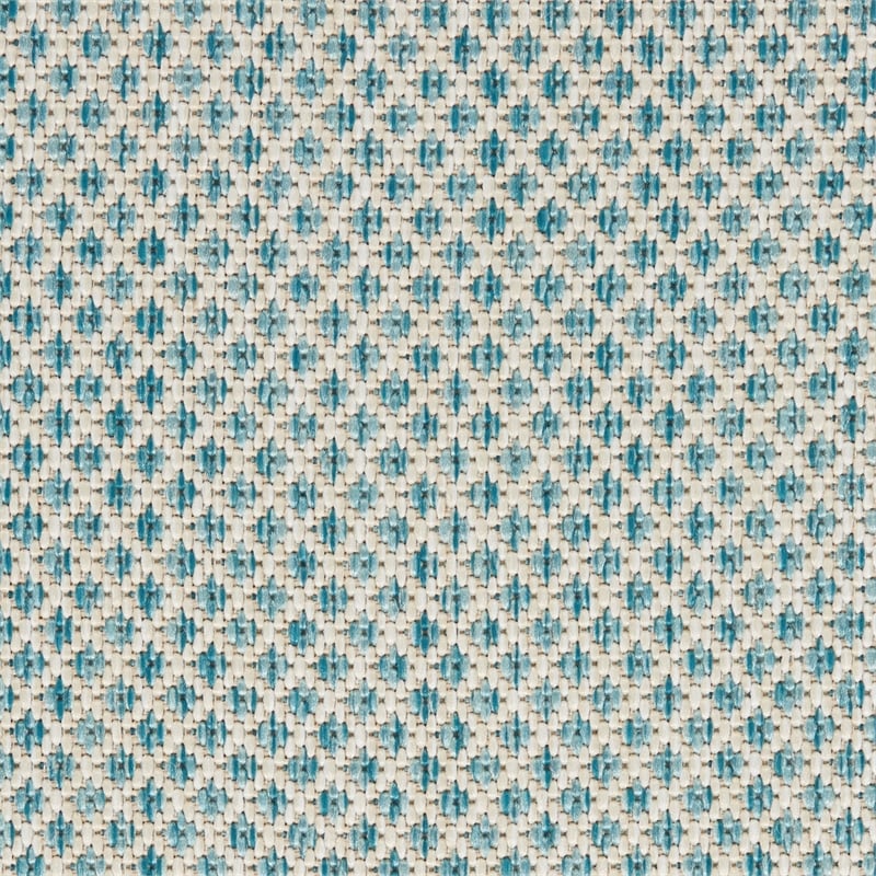 Pemberly Row 4' x Square Ivory Aqua Fabric Modern Area Rug (4' Square)