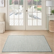 Pemberly Row 4' x Square Ivory Aqua Fabric Modern Area Rug (4' Square)
