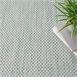 Pemberly Row 5' x Square Ivory Aqua Fabric Modern Area Rug (5' Square)