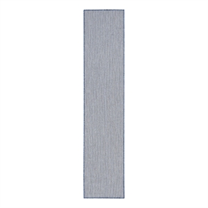 Pemberly Row 10' Runner Ivory Blue Fabric Modern Area Rug (10' Runner)
