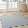 Pemberly Row 5' x Square Ivory Blue Fabric Modern Area Rug (5' Square)