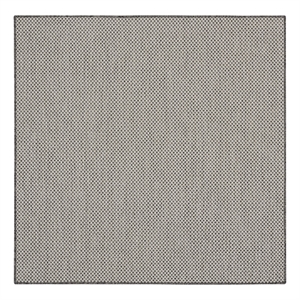 Pemberly Row 4' x Square Ivory Charcoal Fabric Modern Area Rug (4' Square)