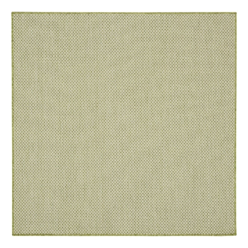 Pemberly Row 4' x Square Ivory Green Fabric Modern Area Rug (4' Square)