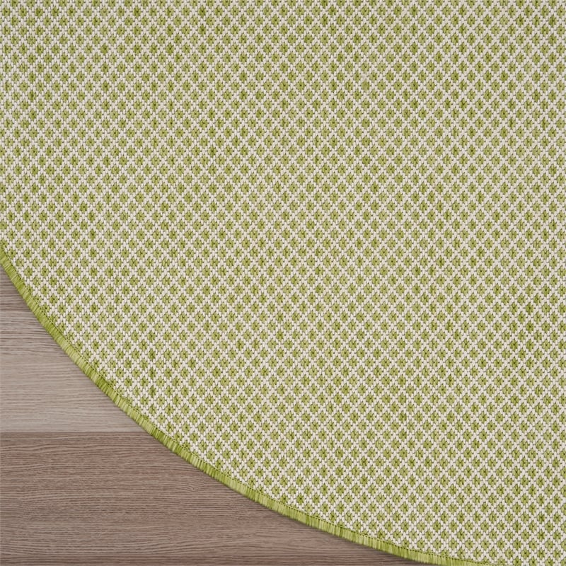 Pemberly Row 5' x Round Ivory Green Fabric Modern Area Rug (5' Round)