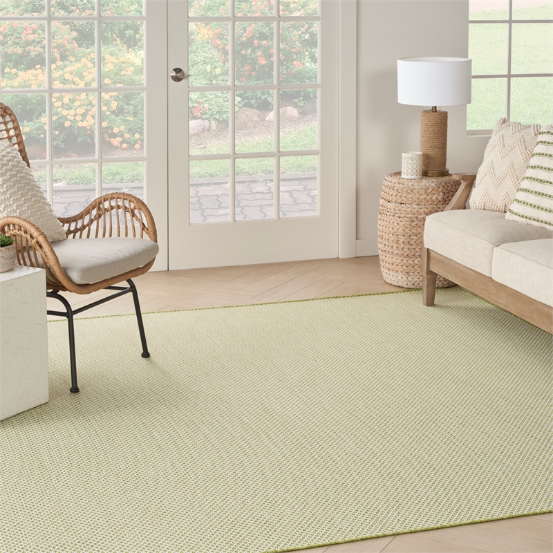 Pemberly Row 8' x Square Ivory Green Fabric Modern Area Rug (8' Square)