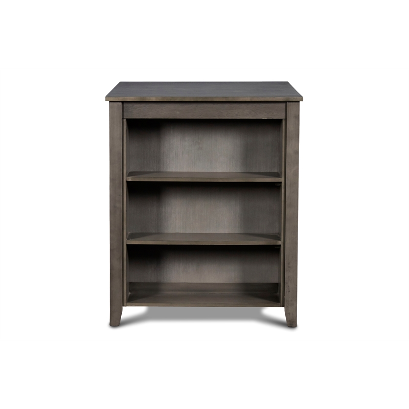 Pemberly Row Contemporary Solid Wood Counter Table W/2 Chairs in Gray