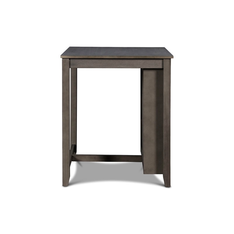Pemberly Row Contemporary Solid Wood Counter Table W/2 Chairs in Gray