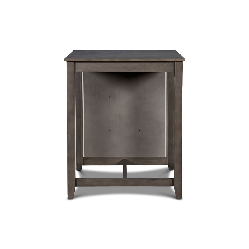 Pemberly Row Contemporary Solid Wood Counter Table W/2 Chairs in Gray