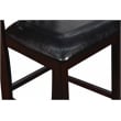 Pemberly Row Solid Wood Counter Table W/2 Chairs in Ebony Black
