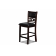 Pemberly Row Solid Wood Counter Table W/2 Chairs in Ebony Black