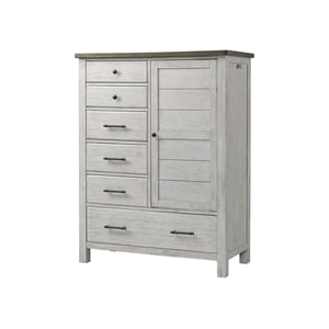 Pemberly Row Contemporary Wood Chifferobe in Weathered Washed Sierra