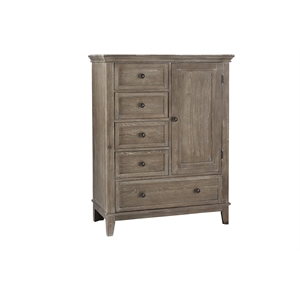Pemberly Row Traditional Wood Chifferobe in Sandwash Gray Finish