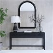 Pemberly Row Contemporary Rectangular Modern Wood Wall Mirror in Black