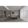 Pemberly Row Contemporary Stainless Steel Coffee Table in Black