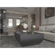 Pemberly Row Contemporary Stainless Steel Coffee Table in Black