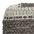 Pemberly Row Contemporary Square Pouf in Earth Tone Brown Handloom Woven