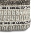 Pemberly Row Contemporary Square Pouf in Earth Tone Brown Handloom Woven