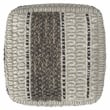 Pemberly Row Contemporary Square Pouf in Earth Tone Brown Handloom Woven