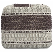 Pemberly Row Contemporary Square Pouf in Magenta and Natural Handloom Woven