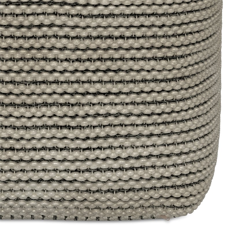 Pemberly Row Contemporary Boho Square Pouf in Cream Polystyrene Filling