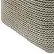 Pemberly Row Contemporary Boho Square Pouf in Cream Polystyrene Filling