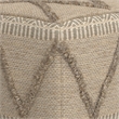 Pemberly Row Boho Square Pouf in Brown Handloom Woven Pattern