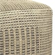 Pemberly Row Contemporary Square Square Woven Pouf in Natural