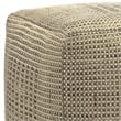 Pemberly Row Contemporary Square Square Woven Pouf in Natural