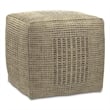 Pemberly Row Contemporary Square Square Woven Pouf in Natural