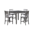 Pemberly Row Contemporary 5-Piece Transitional Wood Counter Set in Gray