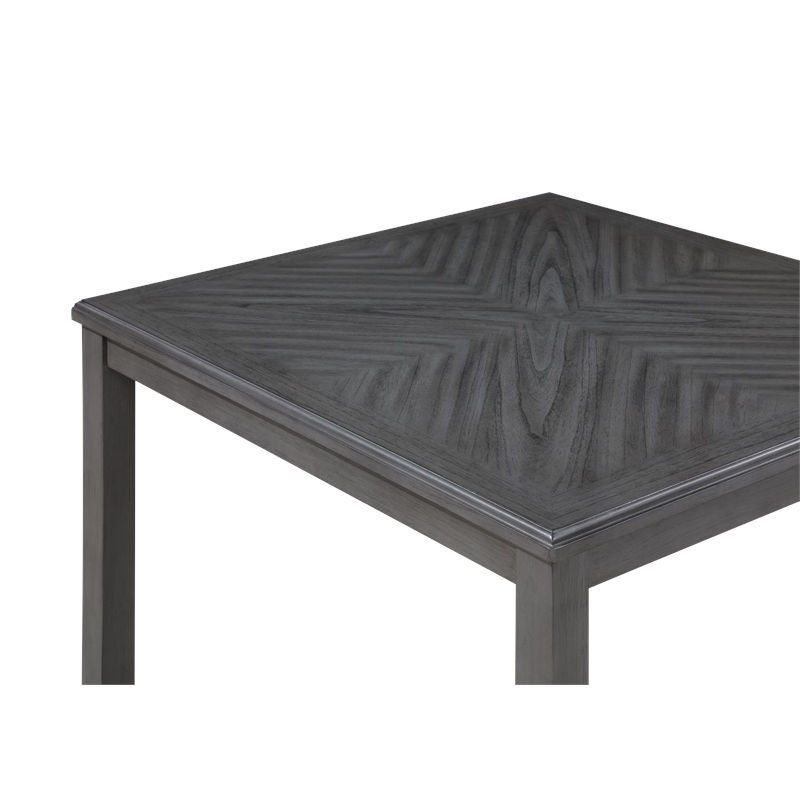 Pemberly Row Contemporary 5-Piece Transitional Wood Counter Set in Gray