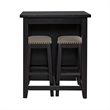 Pemberly Row Modern Transitional Wood 3 Piece Counter Set in Black