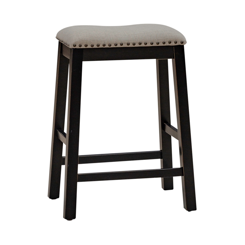 Pemberly Row Modern Transitional Wood 3 Piece Counter Set in Black