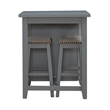 Pemberly Row Modern Transitional Wood 3 Piece Counter Set in Gray