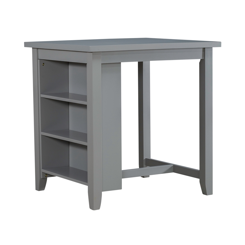 Pemberly Row Modern Transitional Wood 3 Piece Counter Set in Gray