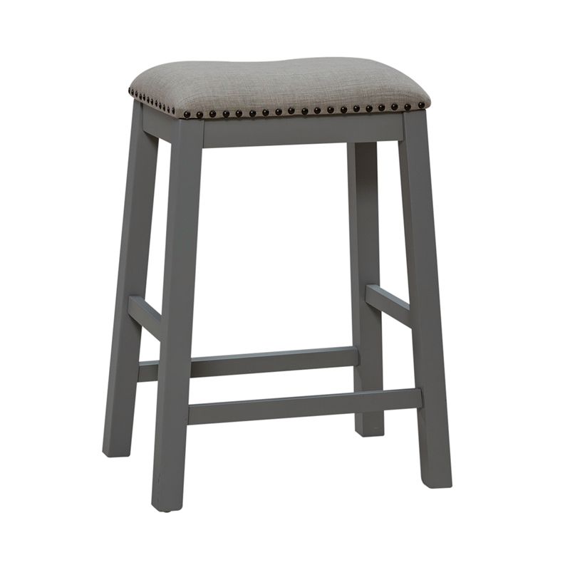 Pemberly Row Modern Transitional Wood 3 Piece Counter Set in Gray