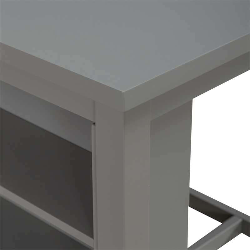 Pemberly Row Modern Transitional Wood 3 Piece Counter Set in Gray