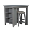 Pemberly Row Modern Transitional Wood 3 Piece Counter Set in Gray