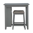 Pemberly Row Modern Transitional Wood 3 Piece Counter Set in Gray