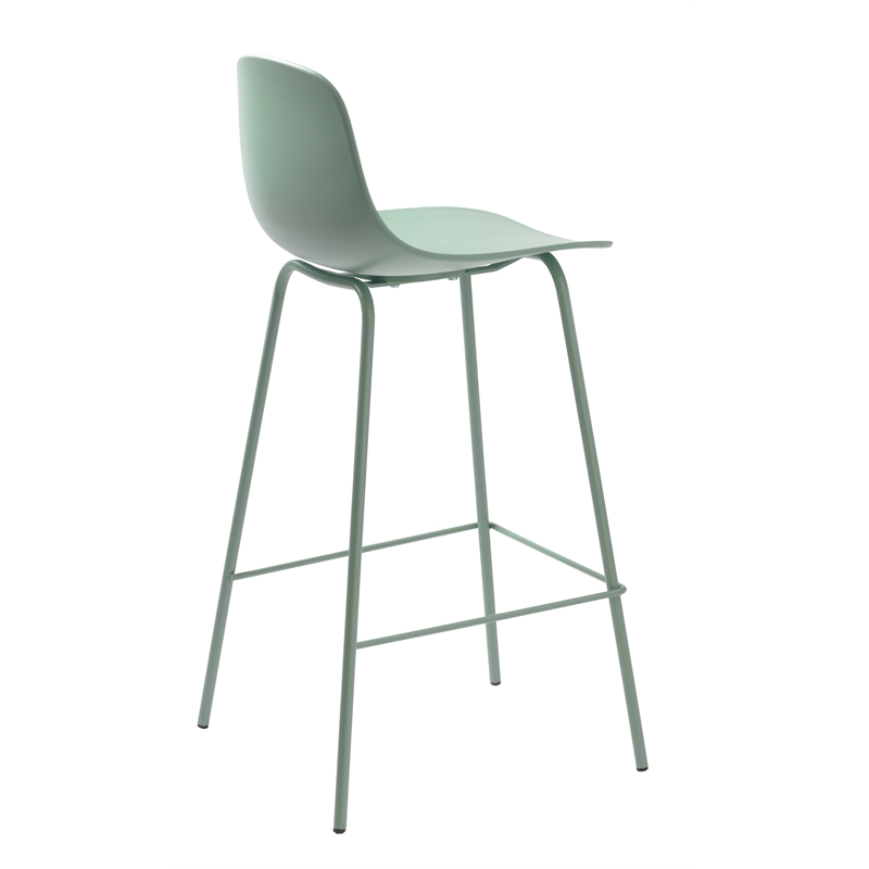 Pemberly Row 26.6''H Metal Frame/Plastic Counter Stool Mint Green (Set of 2)